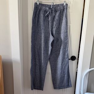GAP Women's HR Linen Blend Wide Leg Pull On Pants